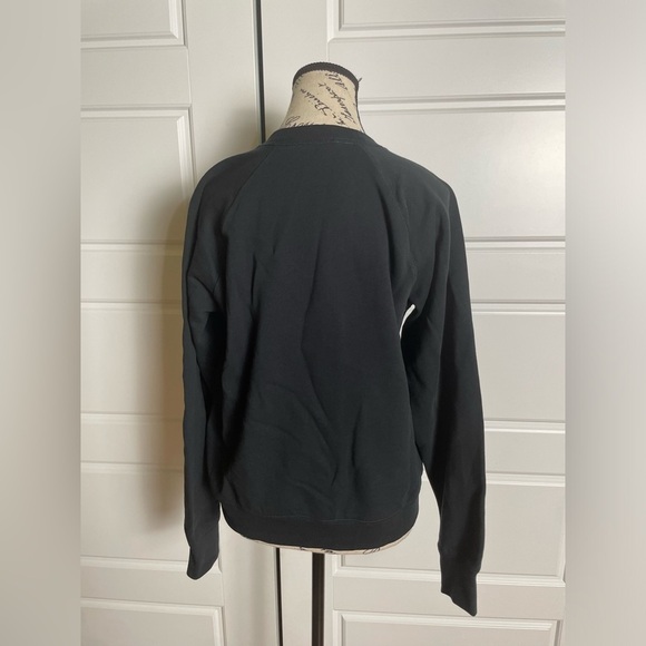 EVERLANE 100% Human Typography Black Crew Neck Sweatshirt Cotton Tone on Tone - Picture 3 of 5